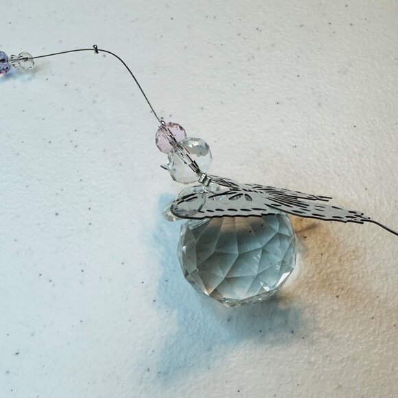 Crystal Butterfly Suncatcher Hanging Ornament With Beads For Home & Garden Decor - Picture 6 of 9